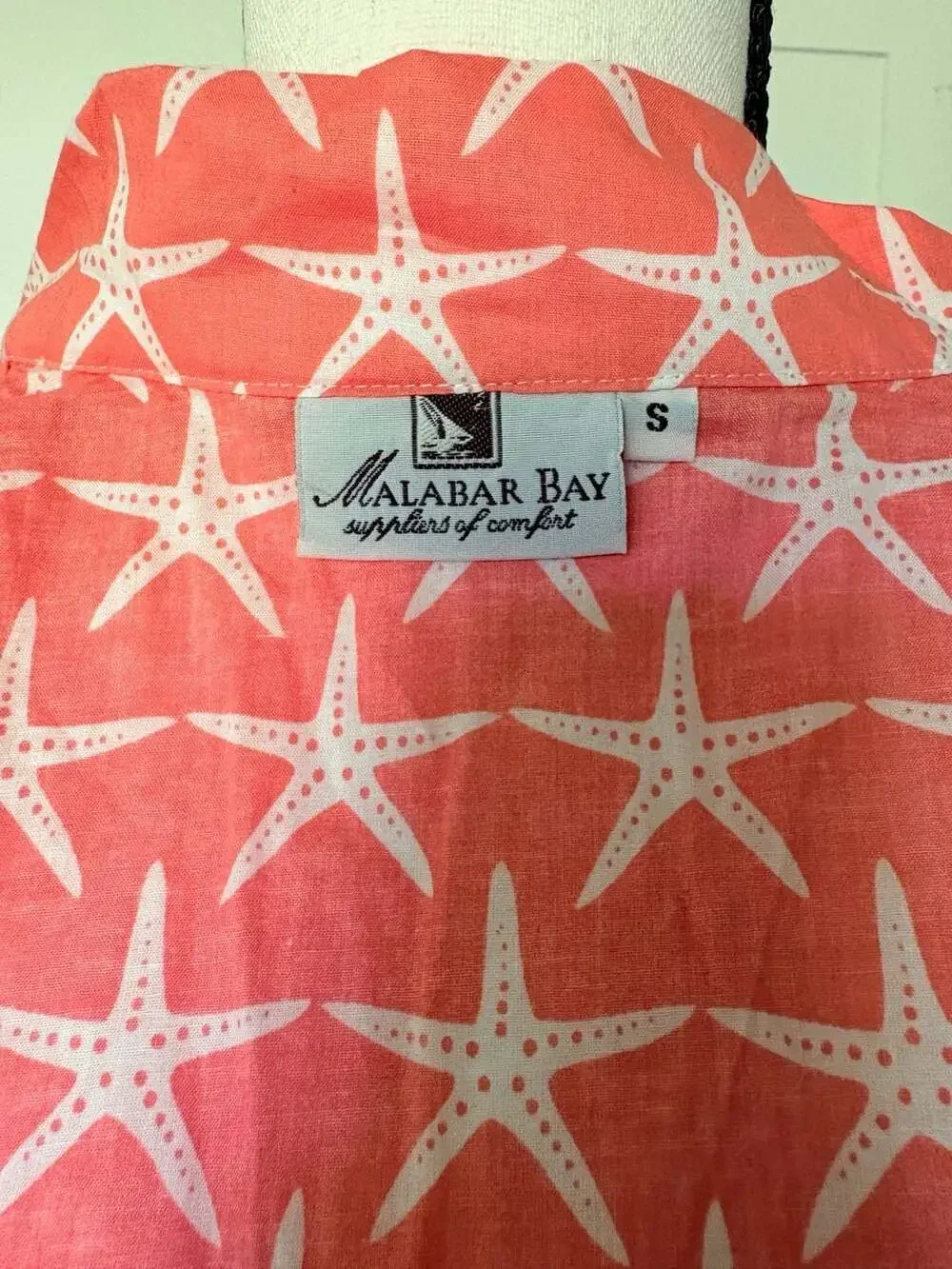 Malabar Bay Pink Starfish Print Cotton Pajama Set Ladies Size Small NWOT - Picture 6 of 12